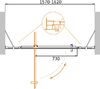 Душевая дверь CEZARES MOLVENO-BA-12-100+60-C-Cr-IV стекло прозрачное, регулировка 157-162 см