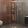Душевой уголок CEZARES MOLVENO-R-11-90+30-C-BORO-IV профиль золото матовое, стекло прозрачное 120x120 см
