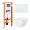 Комплект 4 в 1 Унитаз подвесной BelBagno AMANDA BB051CHR с сиденьем BB051SC + Система инсталляции для унитазов BelBagno BB002-80 с кнопкой смыва BB014-SR-BIANCO