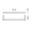 B4009.GM Colombo Mini Держатель полотенца 31,4*6,5cм, цвет: PVD графит матовый