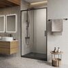 Душевая дверь BelBagno LUCE-BF-1-120-C-NERO, стекло прозрачное, регулировка 118,5-121,5 см