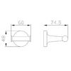Двойной крючок для ванной WONZON & WOGHAND SIMPLE, Хром (WW-6525)