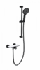 Смеситель для душа с гарнитуромWONZON & WOGHAND ClickPlate, Черный матовый (WW-B2052-A-MB)