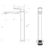 Смеситель для раковины высокий WONZON & WOGHAND DIAMOND, Брашированное золото (WW-88239011- BG )