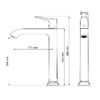 Смеситель для раковины высокий WONZON & WOGHAND FLEX, Хром (WW-88019072-CR)