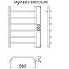 Полотенцесушитель MYFREA My Paris 80/50