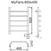 Полотенцесушитель электрический MYFREA My Paris 60/40 правый тэн