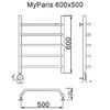 Полотенцесушитель электрический MYFREA My Paris 60/50 левый тэн