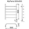 Полотенцесушитель электрический MYFREA My Paris 60/50 правый тэн