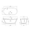 Devon&Devon Aurora Ванна из минерального литья отдельностоящая 171x87xh70,5cм , цвет: белый с сифоном цвет хром