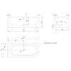 KNIEF Wall Corner R Ванна пристенная с монтажом в левый угол 180х80х60см, с щелевым переливом, цвет: белый со слив-переливом УЦЕНЕНА