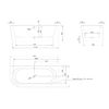 KNIEF Wall Corner L Ванна пристенная с монтажом в правый угол 180х80х60см, с щелевым переливом, со  слив-переливом, цвет: белый