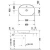Duravit Luv Раковина на столешницу 600мм Luv, цвет белый, без переливас площадкой, с 1 отв. под смеситель (СПЕЦЦЕНА со склада поставщика!)