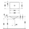 Duravit D-Neo Раковина встраиваемая сверху  600х440 мм, без перелива, без отв. под смеситель, с WonderGliss, цвет: белый