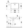 Duravit No 1 Раковина встраиваемая для встраивания снизу, 550х400 мм, с переливом