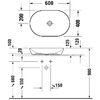 Duravit D-Neo Раковина накладная, овал 600х400  мм, без перелива, без отв под смес, с WonderGliss, цвет: белый (СПЕЦЦЕНА)