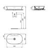 Ideal Standard Ipalyss Раковина 600х380хh120 мм, накладная, овальная, без отв. под смес., с крепежом, шаблоном, покрытие: Diamatec&reg; цвет: белый глянец