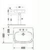 Duravit D-Code Раковина  с перел., с 1 отв. под смес., 650x500мм, Цвет: Белый