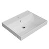 Kerama Marazzi Раковина CUBO подвесная\мебельная 60,5*48,5*18см, с 1 отв.под смеситель, с переливом, белая глянцевая