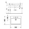 Duravit Vero Раковина, шлифованный вариант, с  перел., с 1 отв. под смес., включая крепление, 595x465, Цвет: Белый