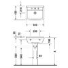 Duravit  Starck III Раковина подвесная 550 х430 мм. с переливом, с 1 отв под смеситель, цвет белый
