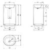 KNIEF Moon раковина свободностоящая 55х45хh90см, с подсветкой, c выпуском белым и сифоном, слив в стену, цвет белый матовый
