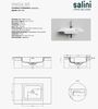 Salini ONDA Раковина 800x500х163мм, с 1 отв. под смес, c  переливом, мат-л: S-Stone, белый матовый