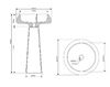 DEA DESIGN Pedestal Basin Раковина напольная d545хh900 мм, цвет red wine