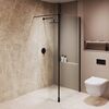 Душевая перегородка RGW WA-051B (WA-010B + Z-071B) стекло Прозрачное, профиль Черный, 140х195см