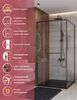 Душевой уголок CEZARES LUX-AH-FS-11-100/80-C-GM профиль Оружейная сталь, 100x80 см