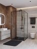 Душевой уголок CEZARES LUX-AH-FS-11-100/80-C-GM профиль Оружейная сталь, 100x80 см
