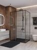 Душевой уголок CEZARES LUX-AH-FS-11-120/100-C-GM профиль Оружейная сталь, 120x100 см