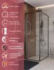 Душевой уголок CEZARES LUX-AH-FS-1-70/100-C-GM профиль Оружейная сталь, 70x100 см