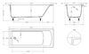 Salini Cascata Встраиваемая ванна 170x70x55.2см., ножки, сифон, мат-л: S-Stone, цвет: белый матовый