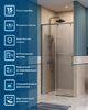 Душевая дверь BelBagno SOFT_CLOSE-1-BF-1-100-C-GM, стекло прозрачное, регулировка 98,5-100,5 см