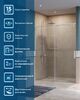 Душевая дверь BelBagno SOFT_CLOSE-1-BF-1-150-C-Cr, стекло прозрачное, регулировка 148,5-150,5 см