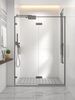Душевая дверь Veconi Premium Alassio GR, 1200х2000, брашированный графит, стекло прозрачное осветленное, регулировка 119-120 см