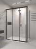 Душевой угол Veconi Premium Prato 300 SP B-L, 1400х900x2000, черный матовый, стекло прозрачное