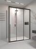 Душевой угол Veconi Premium Prato 300 SP B-R, 1500х1000x2000, черный матовый, стекло прозрачное