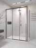 Душевой угол Veconi Premium Ptato 300 SP GR-L, 1700х1000x2000, брашированный графит, стекло прозрачное