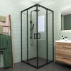 Душевой угол Veconi Rovigo RV-13, 1100x1100x1950, черный, стекло прозрачное