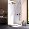 Душевой угол Veconi Rovigo RV-202G, 900x900x1900, брашированное золото прозрачное стекло