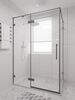 Душевой угол Veconi Premium Alassio SP GR, 1500х1000x2000, брашированный графит, стекло прозрачное осветленное