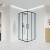Душевой угол Veconi Evo 300 B, 800х800x1950, черный матовый, прозрачное стекло
