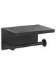 Держатель для туалетной бумаги с крышкой Boheme Uno Black 10971-B