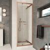 Душевая дверь Vegas-glass Z Inside 60 12 01 стекло прозрачное, профиль медь, 60х200 см. Размер регулировки 59-61 см.