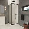 Душевой уголок Vegas-glass Z+ZPV Inside 70*70 02M 02 стекло шиншилла, профиль черный матовый, 70х70 см