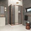 Душевой уголок Vegas-glass ZP+ZPV Inside 130*100 12 07 стекло графит, профиль медь, 130х100 см