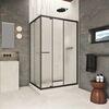 Душевой уголок Vegas-glass ZP+ZPV Inside 150*80 02M 02 стекло шиншилла, профиль черный матовый, 150х80 см