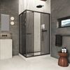 Душевой уголок Vegas-glass ZP+ZPV Inside 150*90 02M 07 стекло графит, профиль черный матовый, 150х90 см